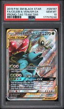 Carta Pokémon Celebi & Venusaur GX SM167 PSA 10 Promo Stella Nera Sole e Luna 2