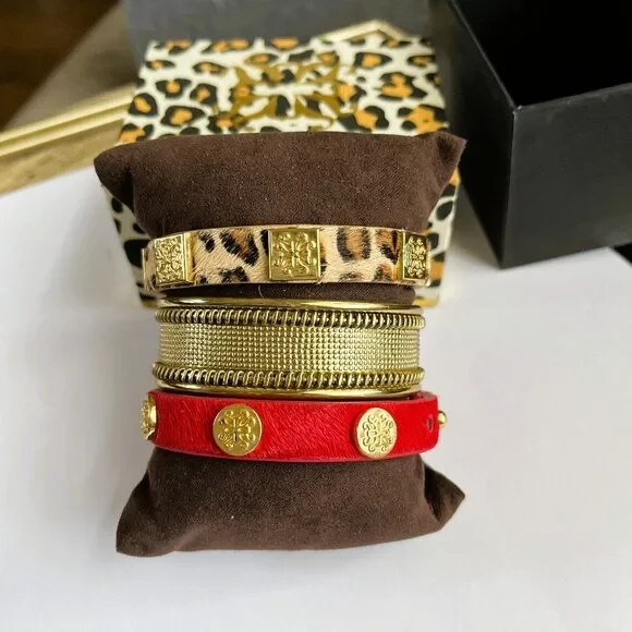 Rustic Cuff Stackable Mixable Bracelet Sets Golds… - image 9