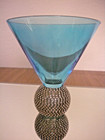 Christian Siriano Blue Martini Glass with Rhinestones Silvertone — photo 3