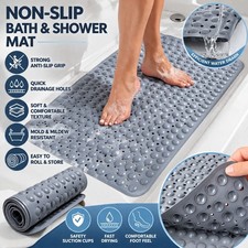 100x40cm Non Slip Bath Shower Mat Anti Skid Suction Cup Bathroom Mat