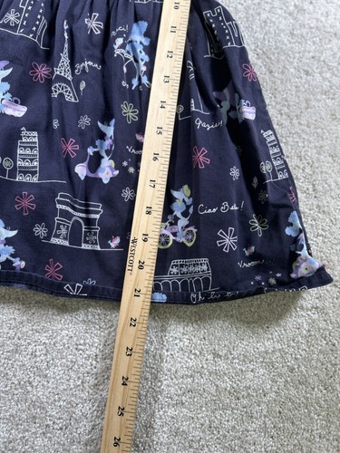 Gymboree Dress Girls Size 4 Navy Paris Print Sleeveless Cotton Button Back Cute - Picture 3 of 7
