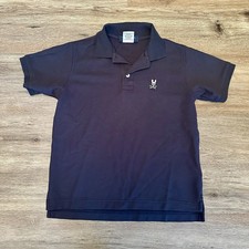 Psycho Bunny Polo Boys Youth Medium 10/12 Bunny Logo Pima Cotton Navy Preppy