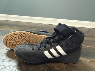 Adidas Youth Kids Size 13K Wrestling Shoes Black/White Stripes | eBay