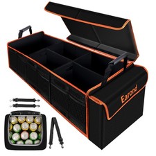Large Trunk Organizer with Cooler, 3 Compartments SUV Cargo Organizer, Portab...
