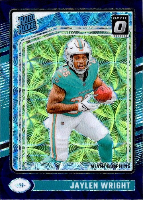 Jaylen Wright 2024 Donruss Optic Purple Scope Rookie Card #249 - Dolphins