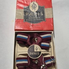 Vintage 1920-30 Paris Garters Maroon Striped ...