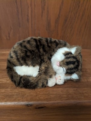 Realistic Sleeping Tiger Tabby Kitten Cat Breathing Electronic Toy