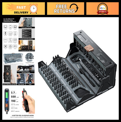 Compact Electric Screwdriver Set with 160 Precision Bits for Electronics, Jewelr