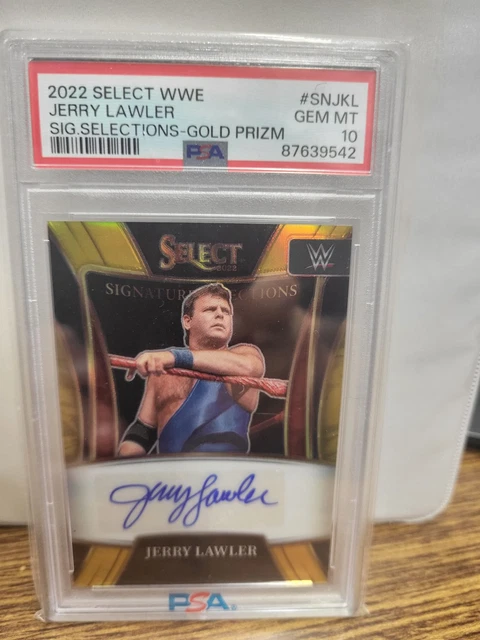 2022 Panini Select WWE Jerry Lawler Gold Prizm Auto /10 PSA 10