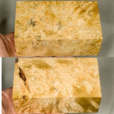 Large stabilized box elder burl wood block, Knife Handle Block, Turning Blank