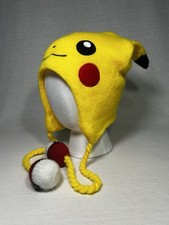 Pokemon Pikachu Beanie Hat Nintendo Tassels Pok  Ball One Size Fits Most