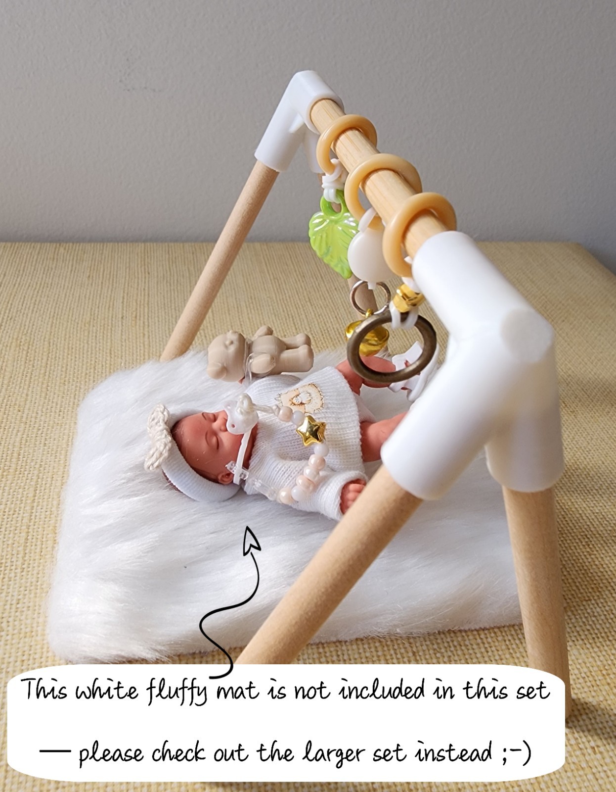 My Mini Baby Doll Play Gym And Accessories (Pacifier Clip And Toy) - Boho Style