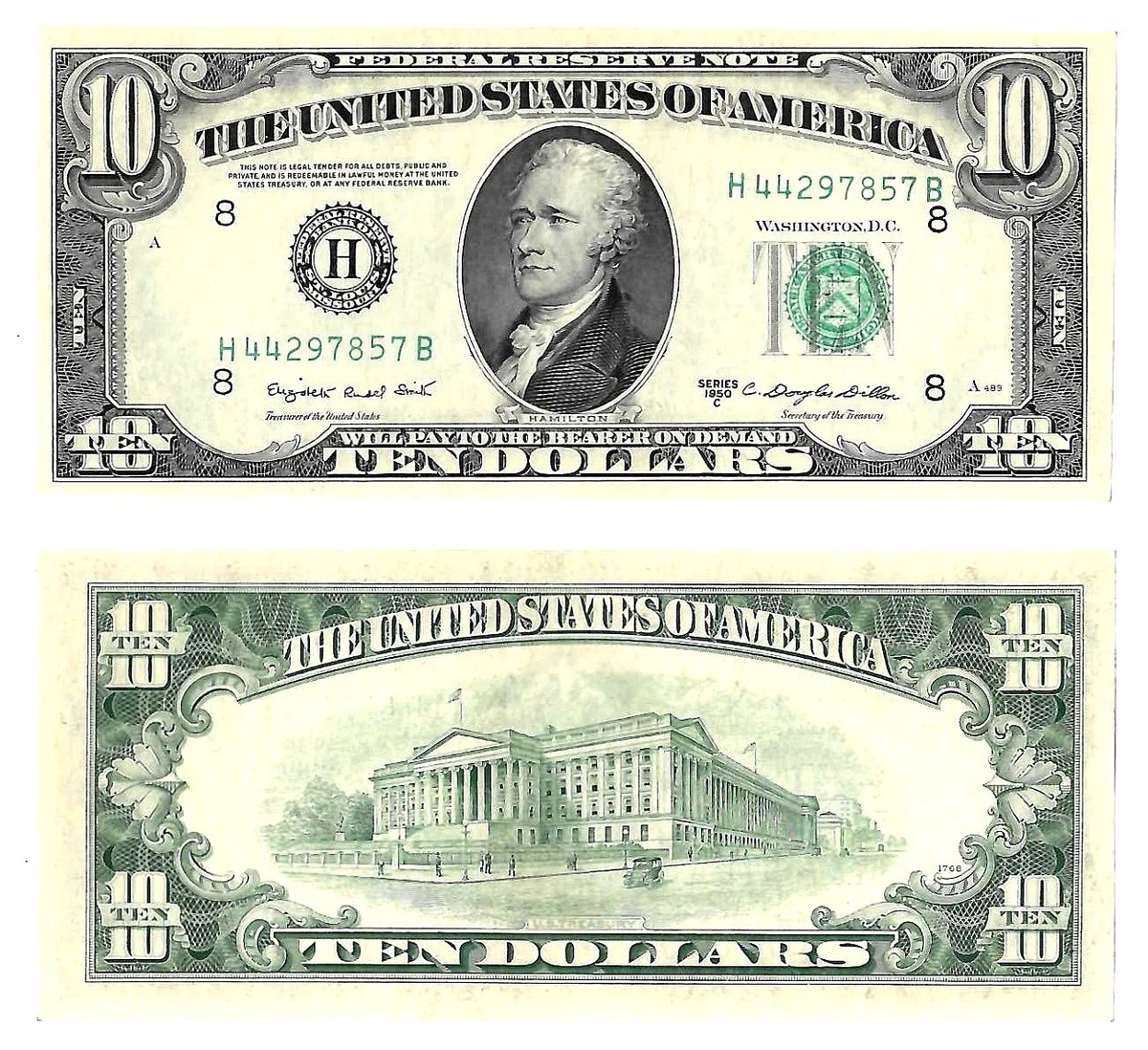 1950 10 美元小纸币说明| eBay