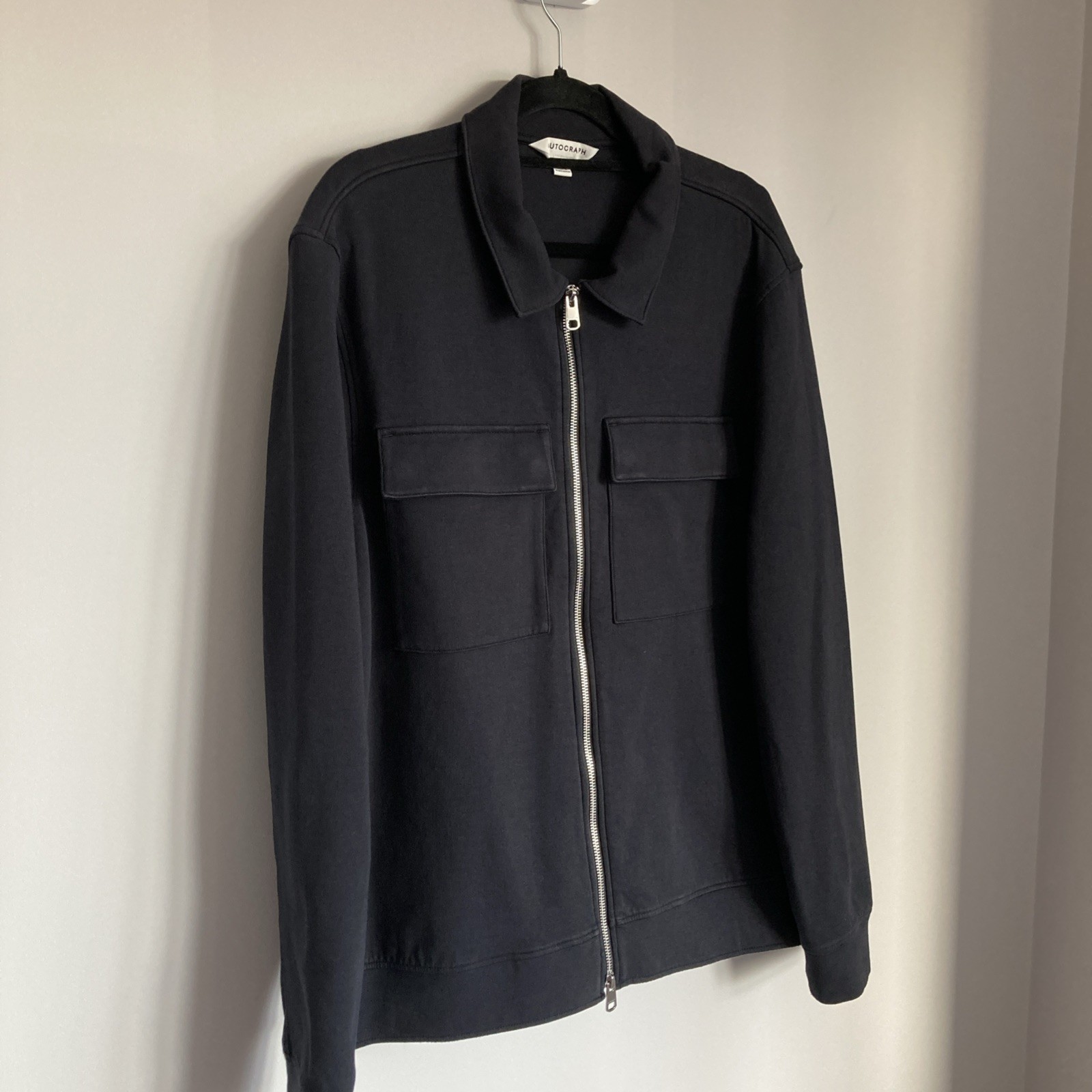 Mens Full Zip Sweatshirt Jacket Autograph M&S Black Large Chore Marks Spencer