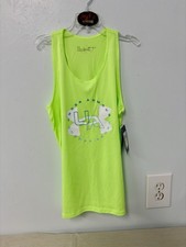 Under Armour Girls Sleeveless Tank Top Yellow Loose Fit Size YM 1369904
