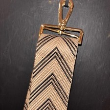 Replacement Bag Strap Guitar Strap Style Tan and Black Chevron Adjustable