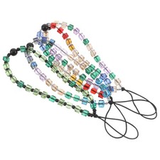 4 Pcs Crystal Lanyard Bead Mobile Phone Beaded Pearls Wrist Strap