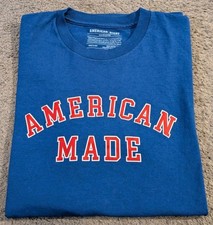 American Giant American Made Flag Collection Made in USA Blue T-shirt Men's L