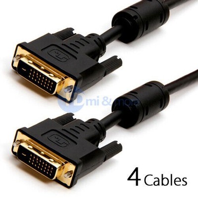 4x Premium 15 FT DVI-D Digital to DVI-D Digital Male to M Cable 15FT Gold Plated