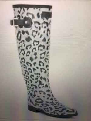 hunter leopard print rain boots