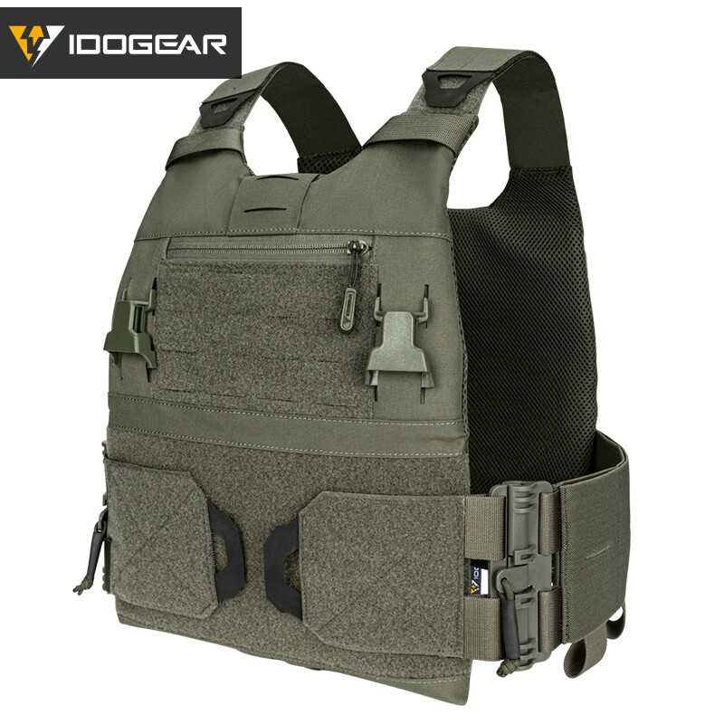 Gilet Tactique IDOGEAR FCSK 3.0 - Porte-plaque à Libération Rapide - Camo - NEUF