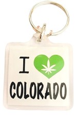 Colorado Weed Keychain Souvenir Love Pot Leaf Heart Keyring Plastic 420 Gift
