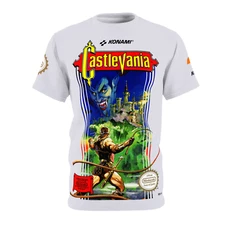 Castlevania 1986 NES Retro Video Game Nintendo Box Cover Game T-Shirt