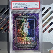🔥2022-23 Panini NBA Prizm Monopoly Cade Cunningham Purple Money Shimmer /50