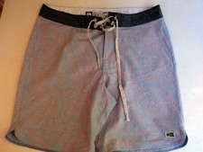 SALTY CREW Men's Tropical Print Board Shorts Blue/Pink Cotton Blend SZ 30