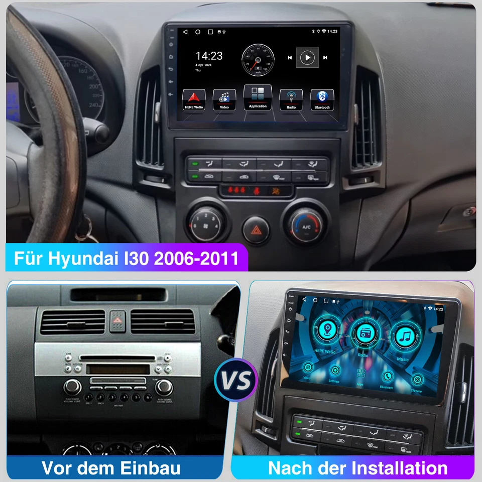 Für Hyundai i30 06-2011 2+64GB Autoradio Carplay Android 13 GPS NAVI RDS BT WIFI - Bild 4 von 4