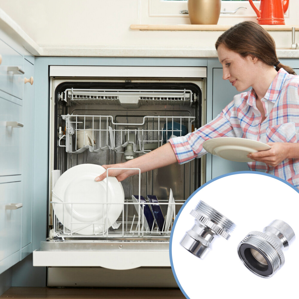 2 Pcs Sink Faucet Adapter Dishwasher Kitchen Snap Brass Taps Adapters