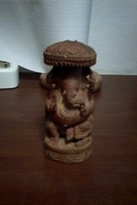 rara scultura indiana di GANESH h.cm 15 in legno realizzata a mano  leggi.