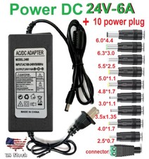 DC 24V 6A 144W Converter Adapter Power Supply For LED Strip 10 Power Plug Tips