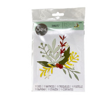 Troqueles de corte de metal Sizzix Thinlits brotes y ramas vacaciones de Navidad 664975 NUEVO