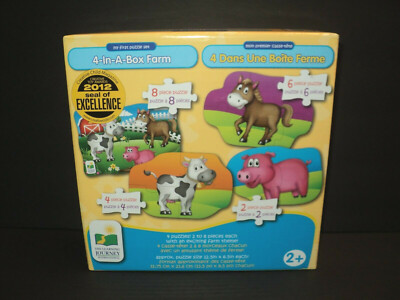 NEW The Learning Journey Kid's First Puzzle 4-In-A-Box Farm Age 2+