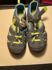 Faded Glory Sandals Children SZ 2 Grey Green Blue Open Hiking