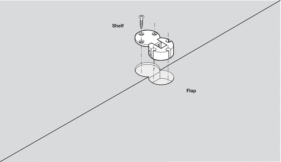 Häfele Klappenscharnier Möbelscharnier Klappenbeschlag PLANO-MEDIAL Scharnier - Bild 2 von 4
