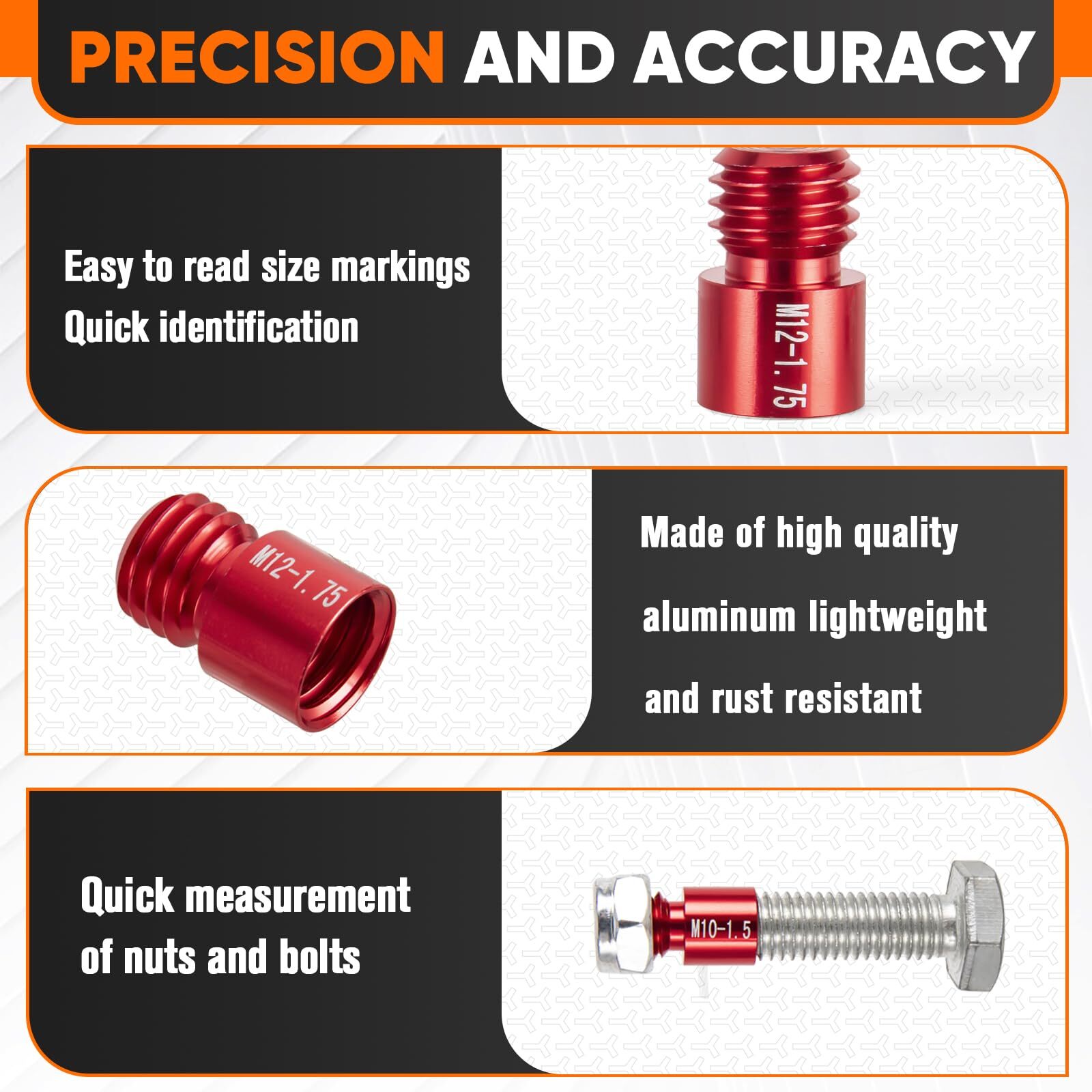 Nut and Bolt Thread Checker - Red & Blue 26 Gauges High-Speed Steel Bolt and ...