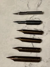 Vintage Joseph Gillott’s 170 290 303 Crow Quill Dip Pen Nib Lot of 6