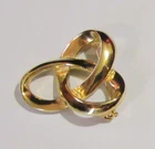 VTG SIGNED CRAFT Brooch Pin gold tone metal geometric fashion costume jewelry