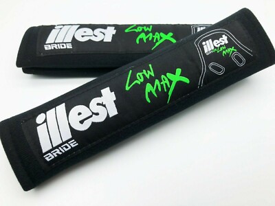 JDM BRIDE ILLETS LOW MAX BLACK SEAT BELT DRIFT SHOULDER COMFORT PAD COVER