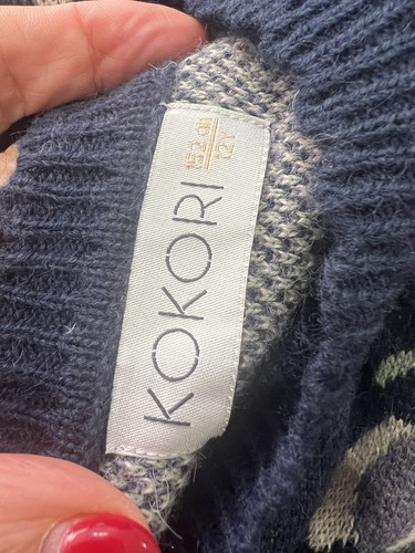 KOKORI NAVY BLUE GIRL'S TULIP SWEATER JUMPER PULLOVER WOOL CREW NECK 12 - Picture 12 of 13