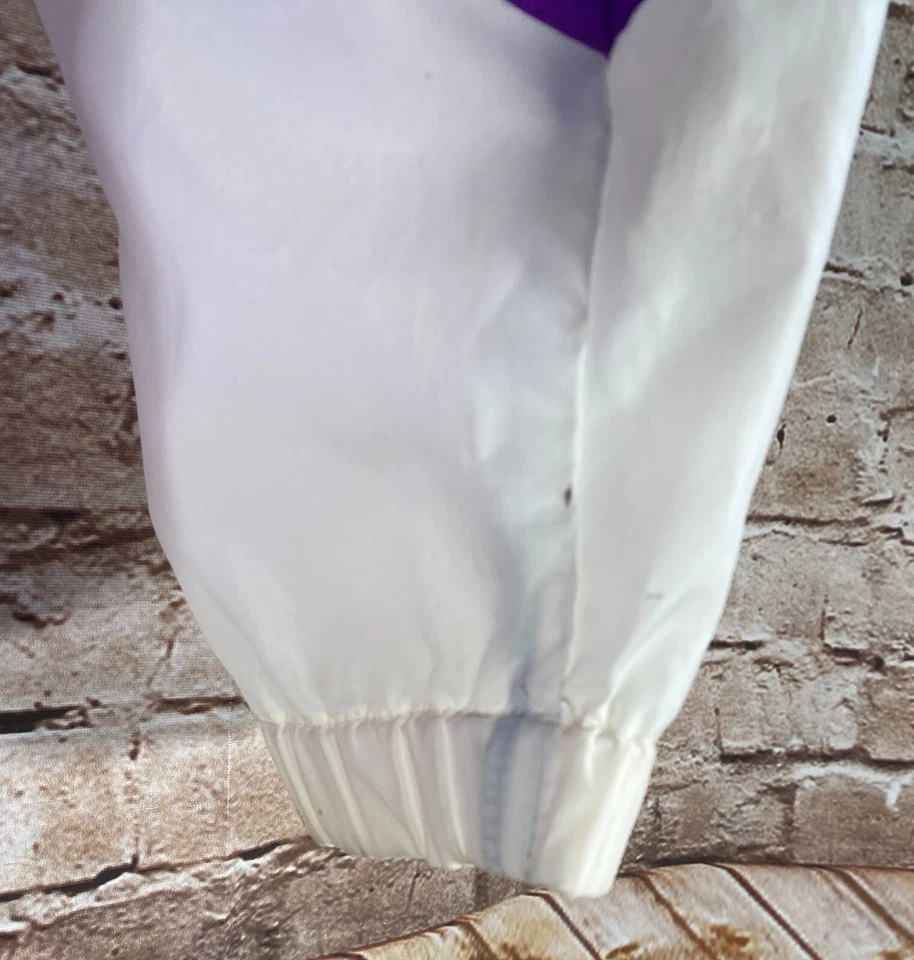 Vintage 90s ASICS Full Zip Colorblock Packable Windbreaker Jacket ~ Mens L / XL - Image 4 of 4