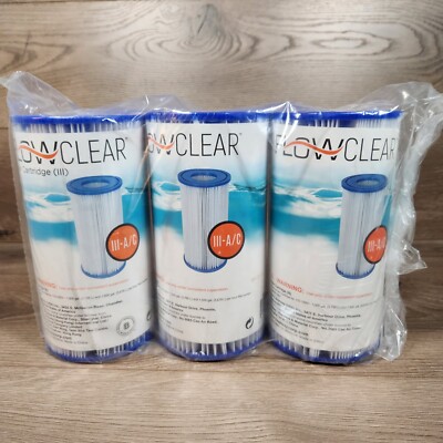 Set of 3 Flow Clear Pool Filter Cartridges III - A/C
