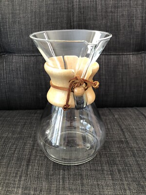 Chemex Bialetti Glass Pour Over Vintage Chemex Pour Over Coffee Maker Glass  Wood Collar