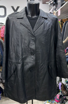 CONBIPEL LEATHER JACKET used women woman black size 46 PGS1146PI