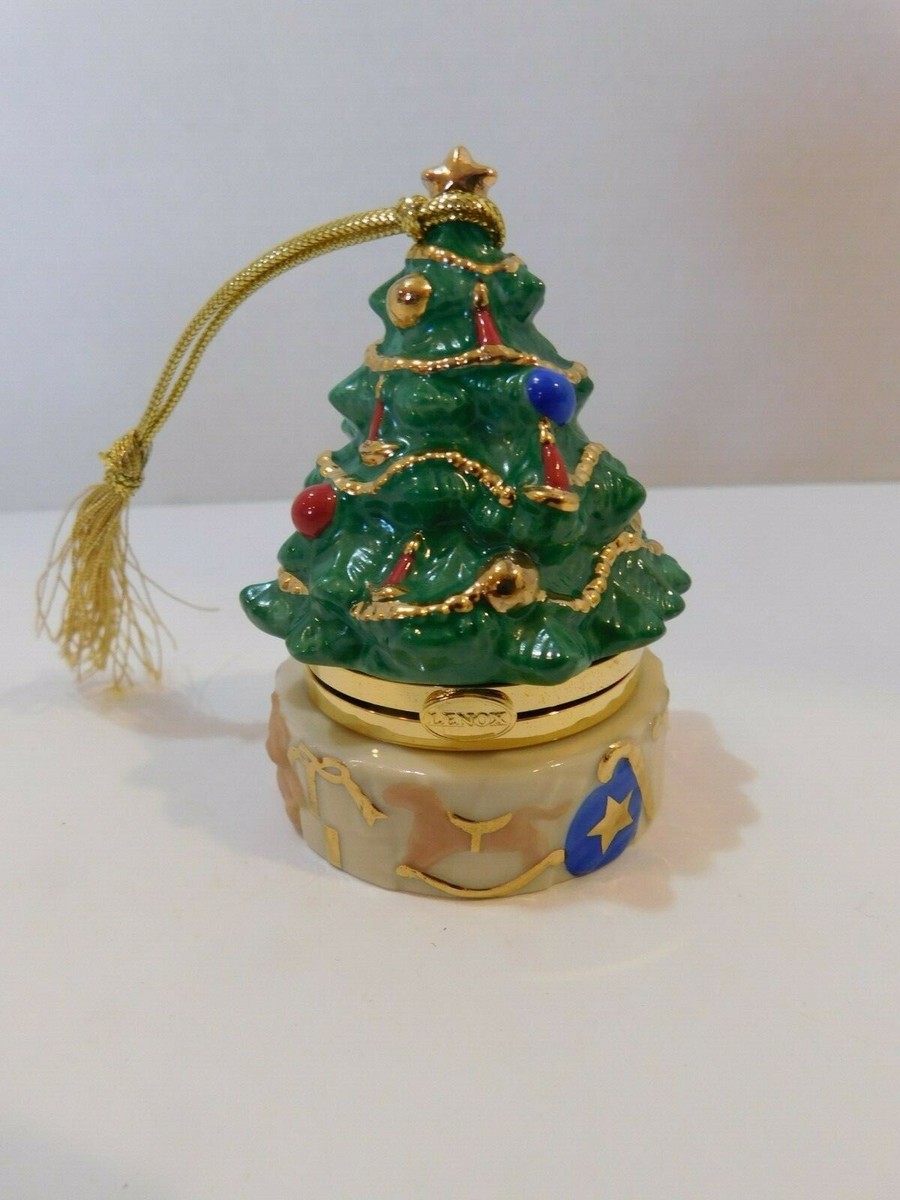 Lenox Christmas Tree Box Ornament in Box Hinged Present Box | eBay