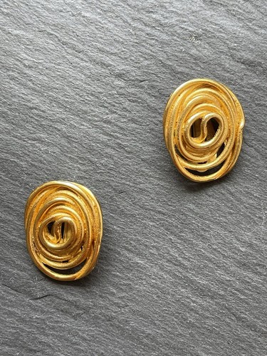 Boucles D'oreilles Vintage Clips Dorées Et Argentées – Occasion En Bon état