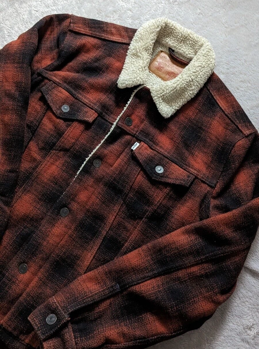 Levi's red sherpa hot sale jacket