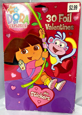 Dora The Explorer 30 Foil Valentines Stickers Vtg 2005 Nick Jr. RARE NIB